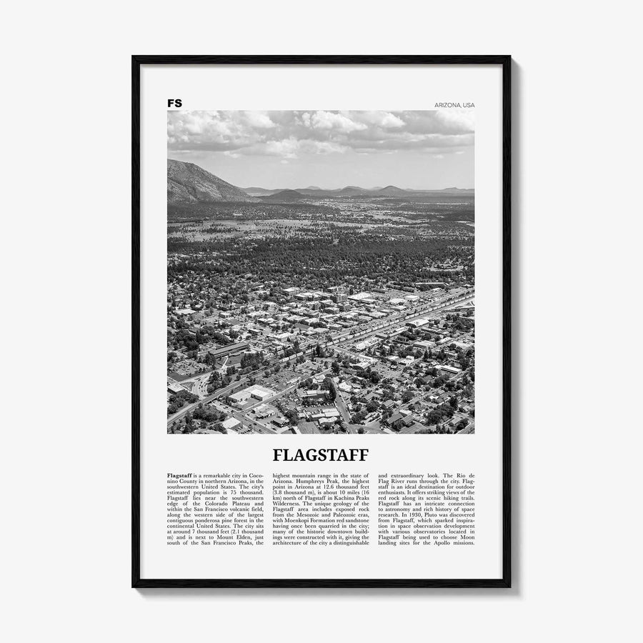 Flagstaff Print Black and White, Flagstaff Wall Art, Flagstaff Poster, Flagstaff Photo, Flagstaff Wall Décor, Arizona, USA United States