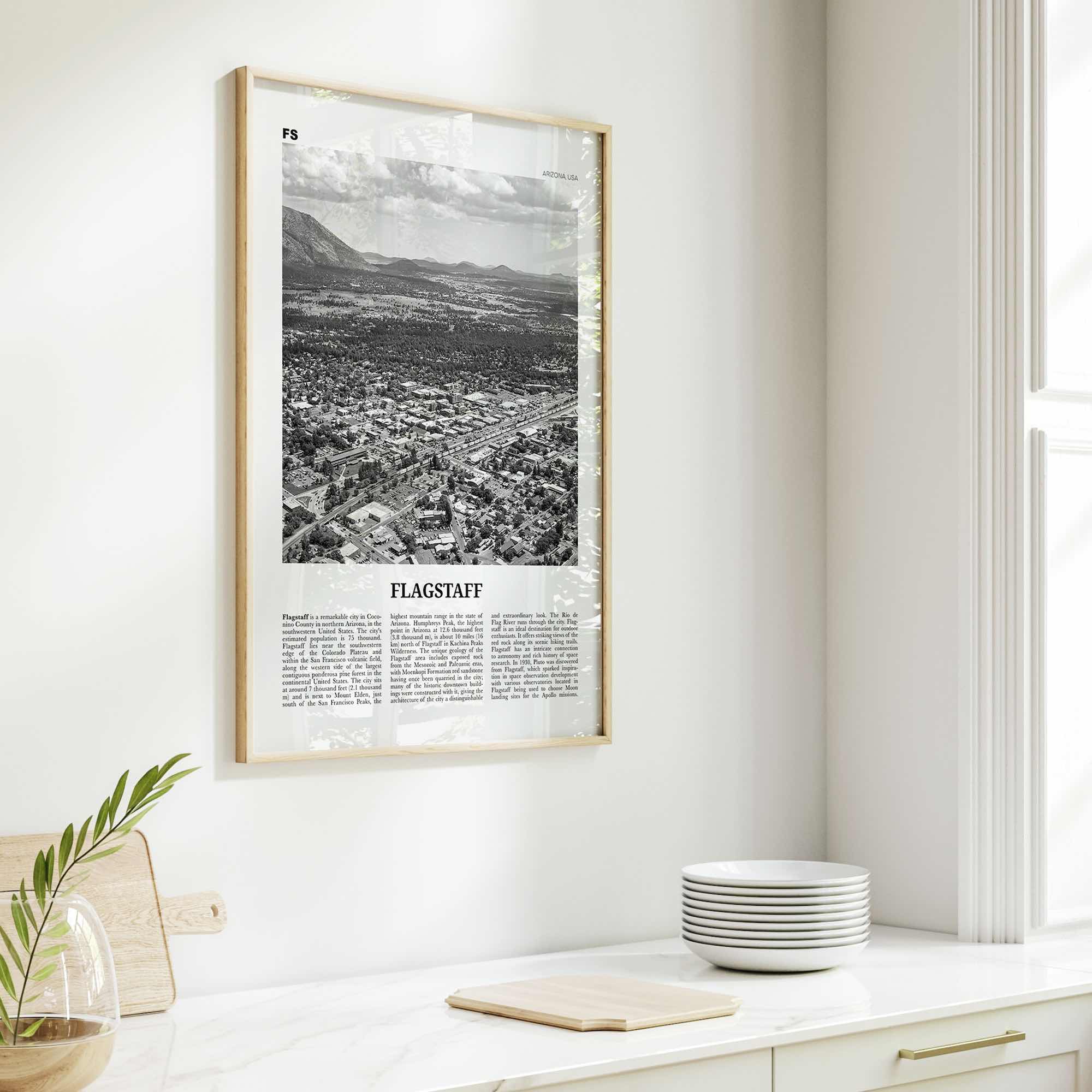 Flagstaff Print Black and White, Flagstaff Wall Art, Flagstaff Poster, Flagstaff Photo, Flagstaff Wall Décor, Arizona, USA United States