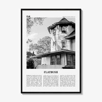 Flatbush Print Black and White, Flatbush Wall Art, Flatbush Poster, Flatbush Photo, Flatbush Wall Décor, State, Brooklyn, New York, USA