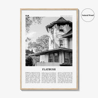 Flatbush Print Black and White, Flatbush Wall Art, Flatbush Poster, Flatbush Photo, Flatbush Wall Décor, State, Brooklyn, New York, USA