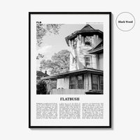 Flatbush Print Black and White, Flatbush Wall Art, Flatbush Poster, Flatbush Photo, Flatbush Wall Décor, State, Brooklyn, New York, USA