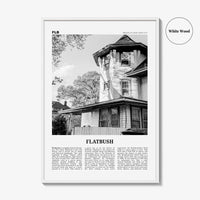 Flatbush Print Black and White, Flatbush Wall Art, Flatbush Poster, Flatbush Photo, Flatbush Wall Décor, State, Brooklyn, New York, USA