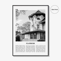 Flatbush Print Black and White, Flatbush Wall Art, Flatbush Poster, Flatbush Photo, Flatbush Wall Décor, State, Brooklyn, New York, USA