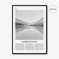 Flathead County Print Black and White, Flathead County Wall Art, Flathead County Poster, Flathead Photo, Flathead Wall Décor, Flathead Map