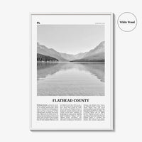 Flathead County Print Black and White, Flathead County Wall Art, Flathead County Poster, Flathead Photo, Flathead Wall Décor, Flathead Map