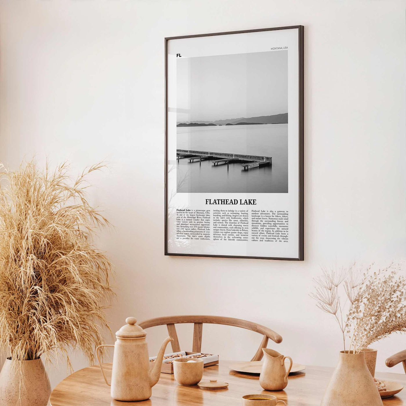 Flathead Lake Print Black and White, Flathead Lake Wall Art, Flathead Lake Poster, Flathead Lake Photo, Flathead Lake Décor, United States