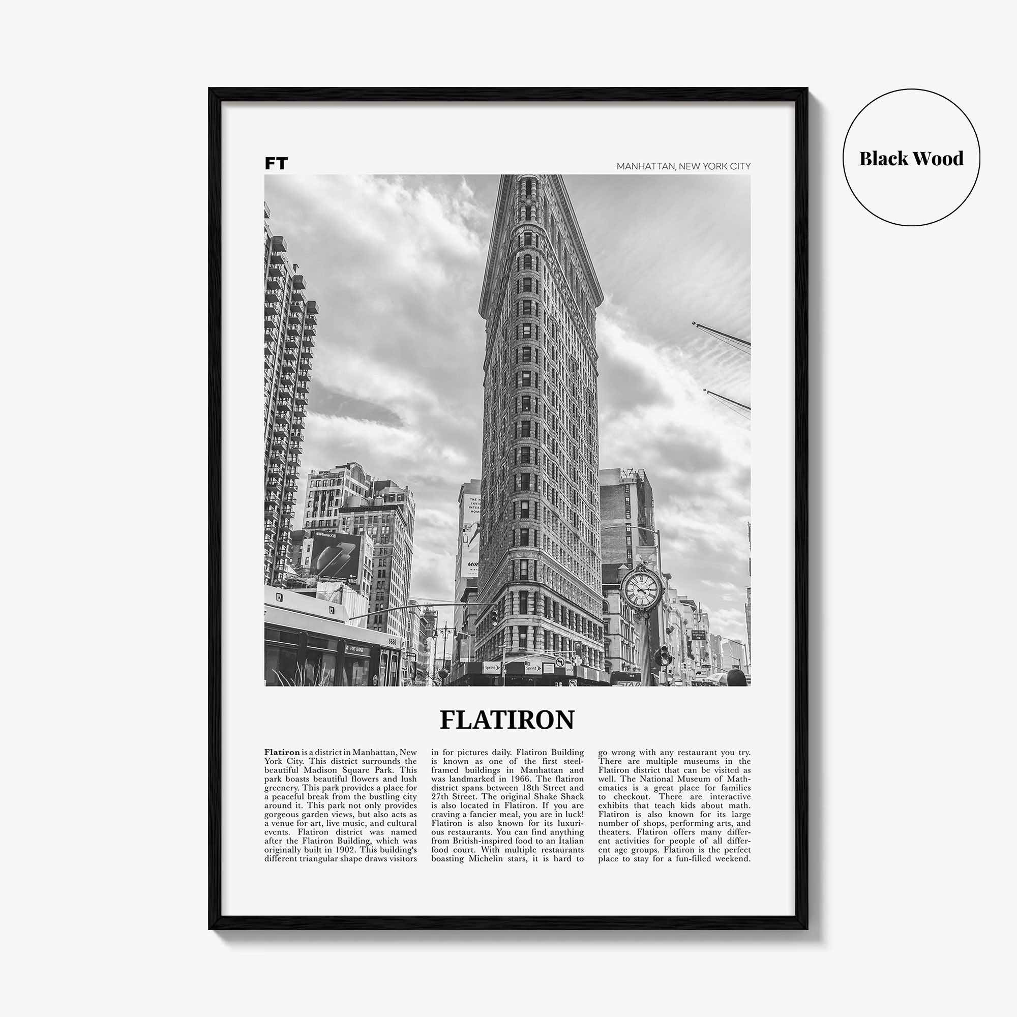 Flatiron Print Black and White, Flatiron Wall Art, Flatiron Poster, Flatiron Photo, Flatiron Wall Décor, Manhattan, New York, USA