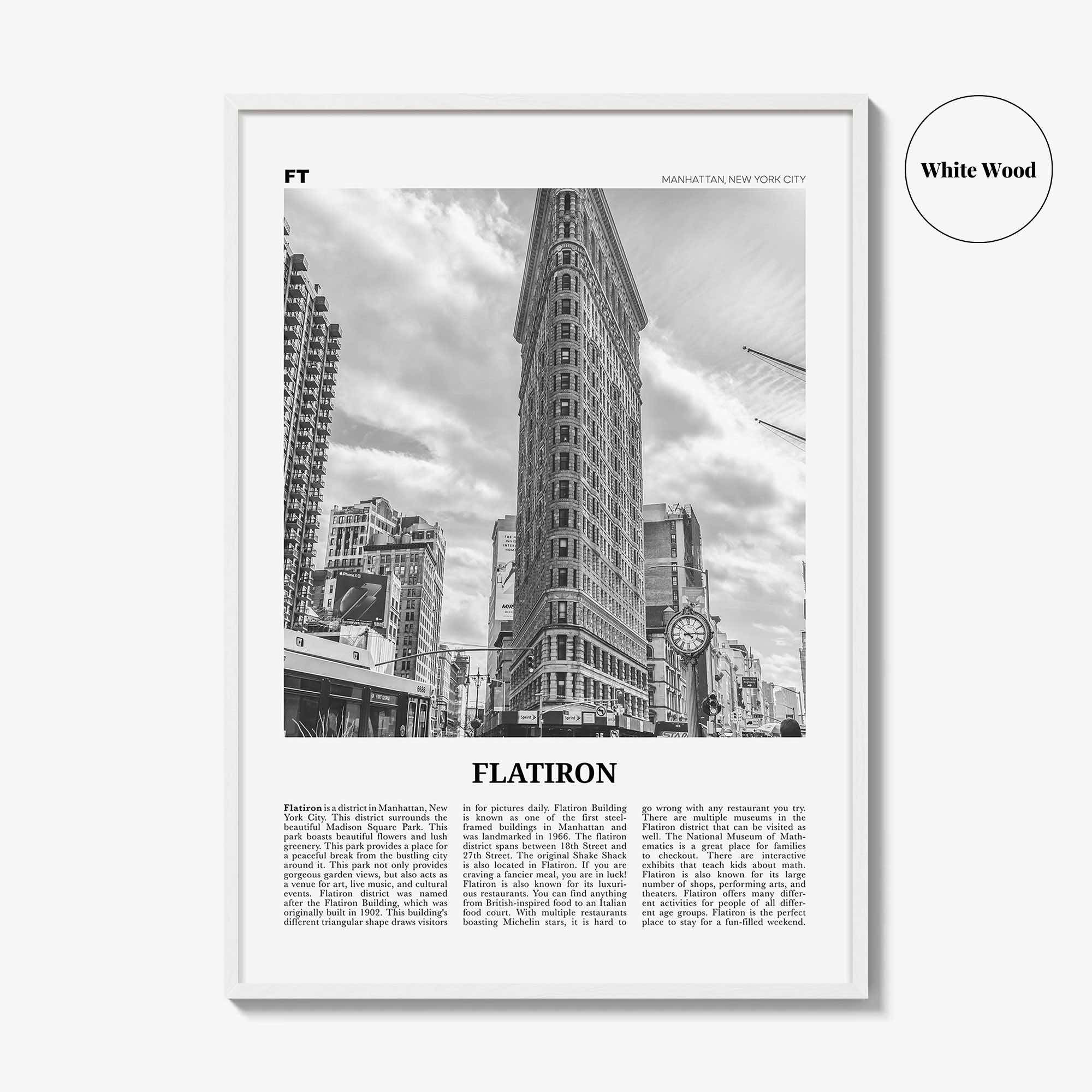 Flatiron Print Black and White, Flatiron Wall Art, Flatiron Poster, Flatiron Photo, Flatiron Wall Décor, Manhattan, New York, USA