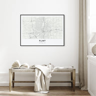 Flint Map Landscape Poster