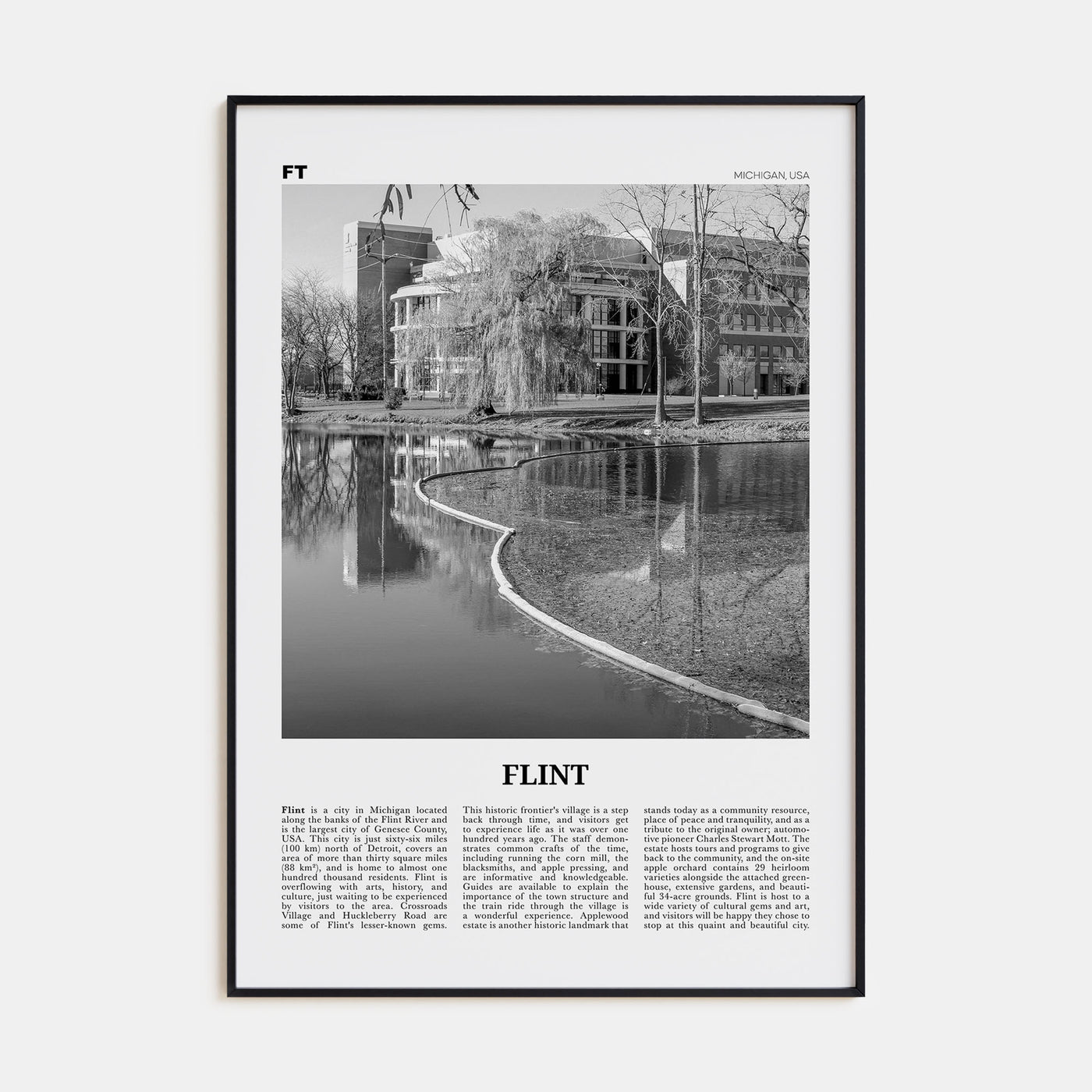 Flint Travel B&W Poster
