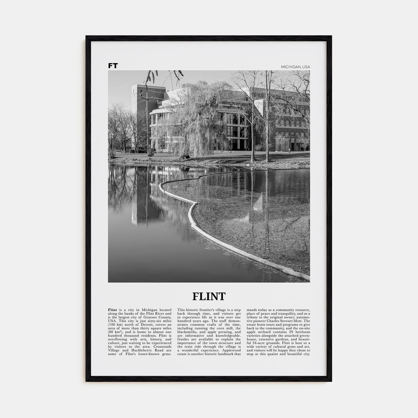 Flint Travel B&W Poster