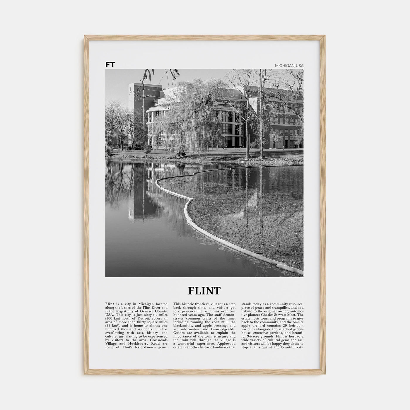 Flint Travel B&W Poster