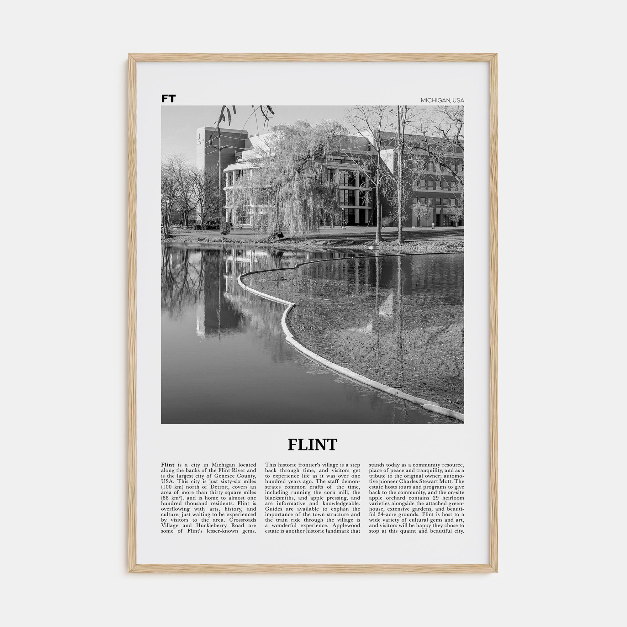 Flint Travel B&W Poster