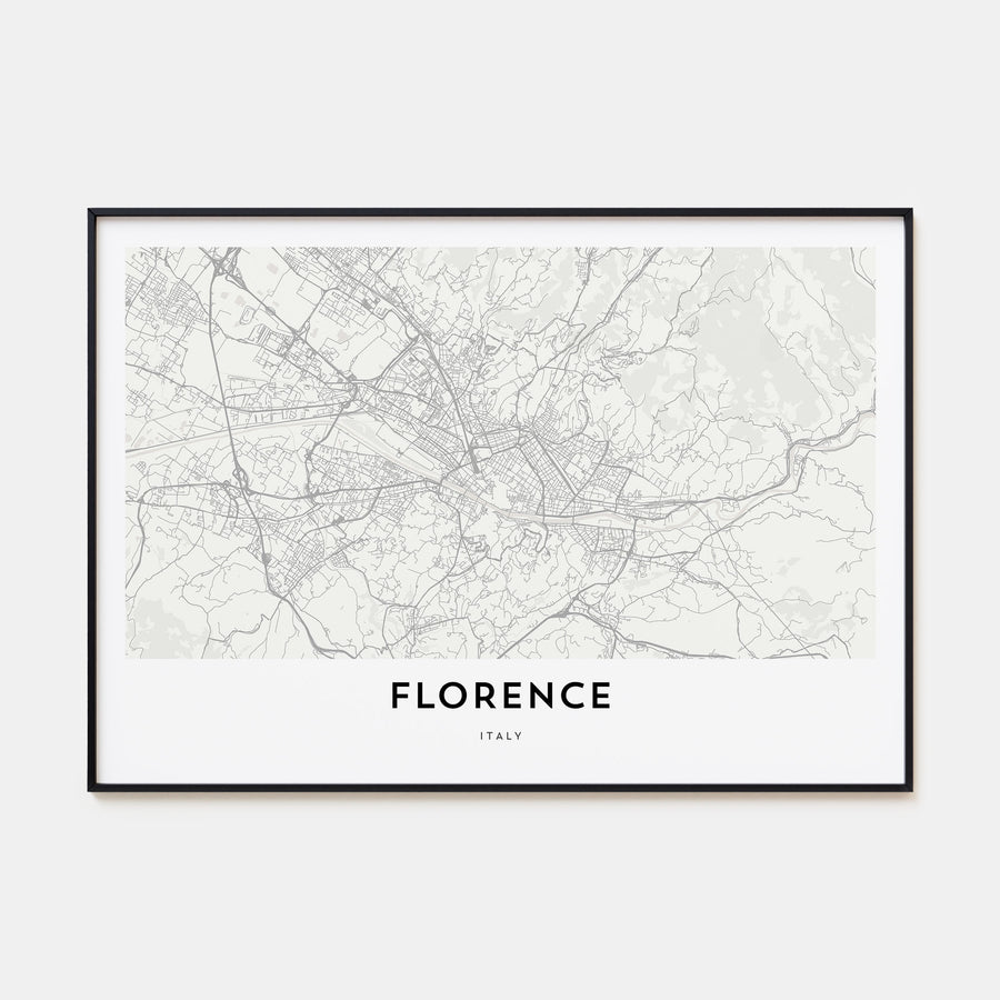 Florence Map Landscape Poster