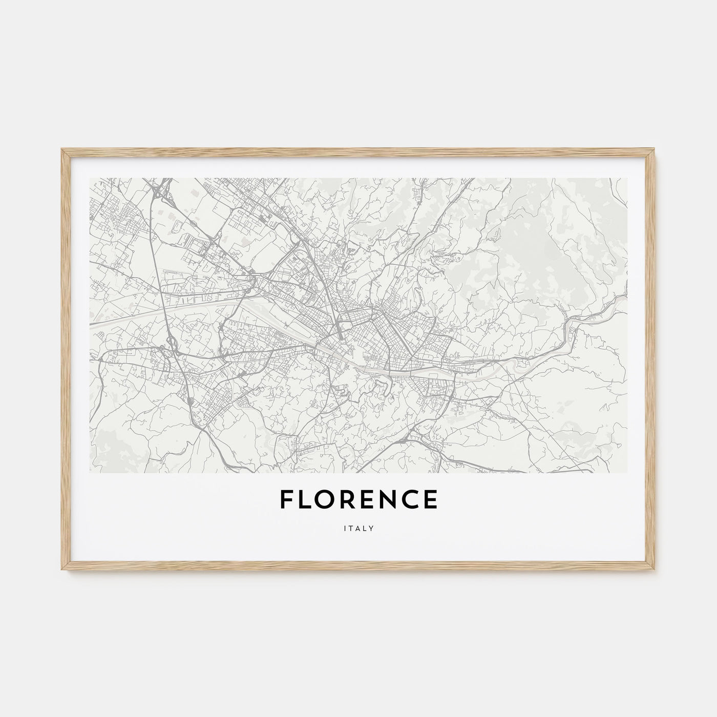 Florence Map Landscape Poster
