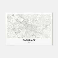 Florence Map Landscape Poster