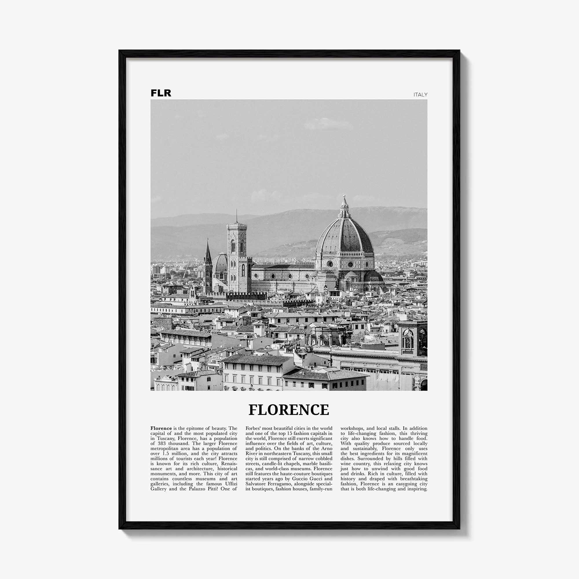 Florence Print Black and White No 1, Florence Wall Art, Florence Poster, Florence Photo, Florence Decor, Italy, Firenze, Tuscany, Italia