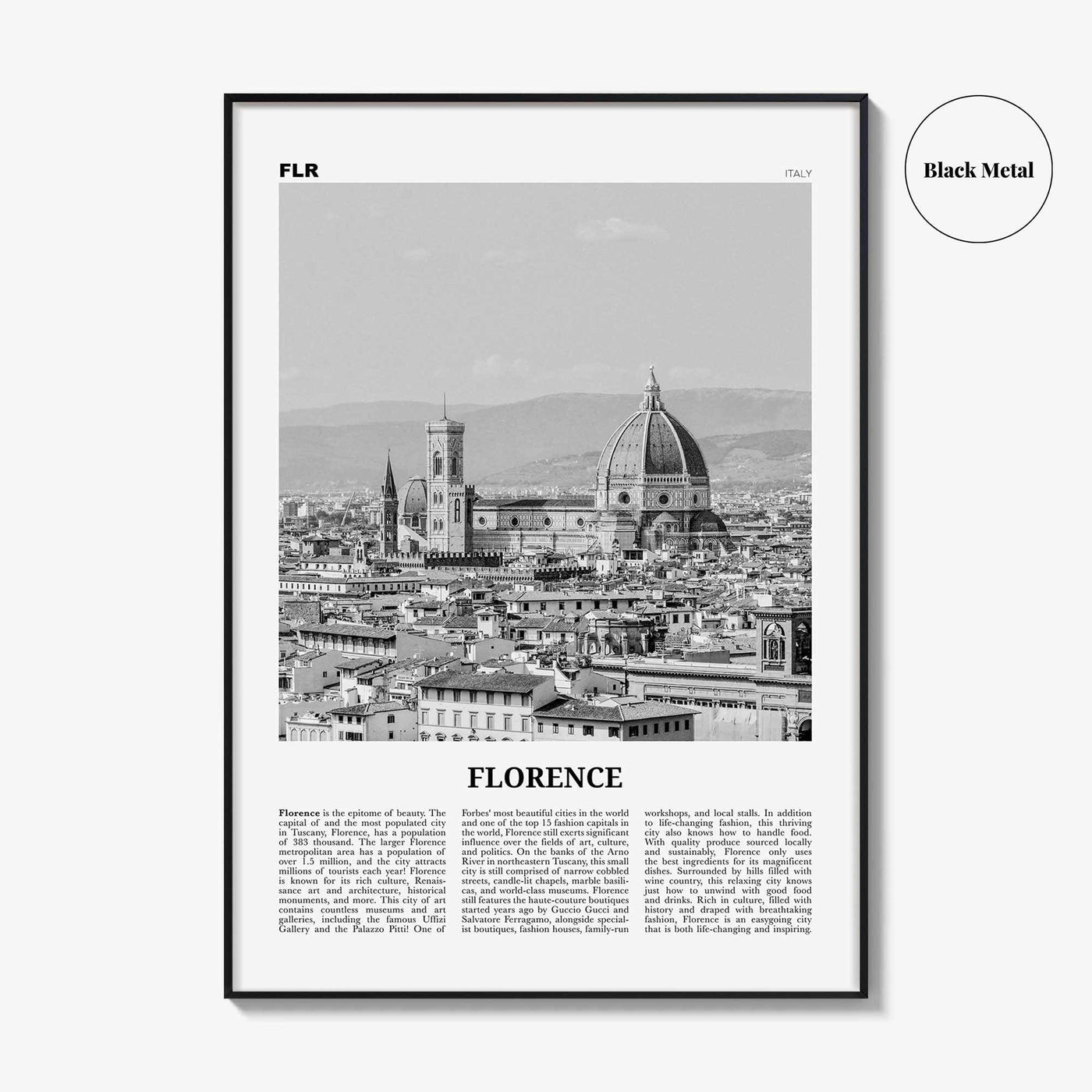 Florence Print Black and White No 1, Florence Wall Art, Florence Poster, Florence Photo, Florence Decor, Italy, Firenze, Tuscany, Italia