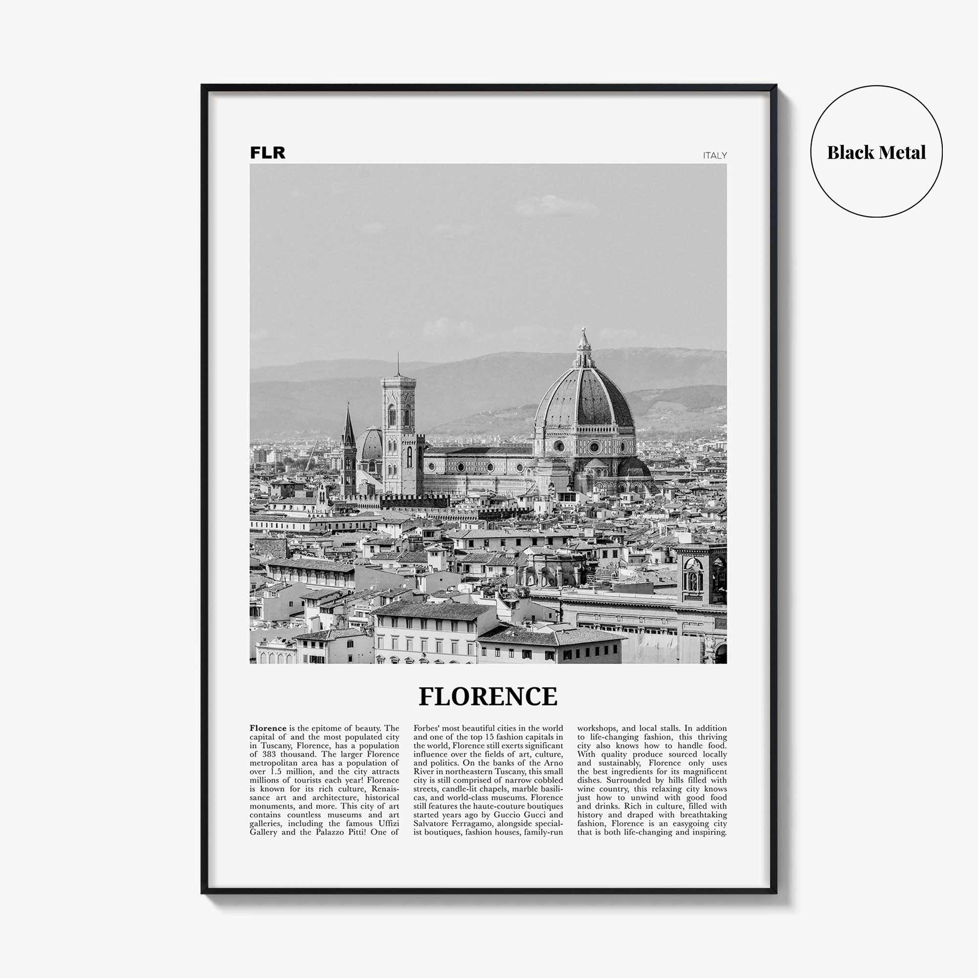 Florence Print Black and White No 1, Florence Wall Art, Florence Poster, Florence Photo, Florence Decor, Italy, Firenze, Tuscany, Italia