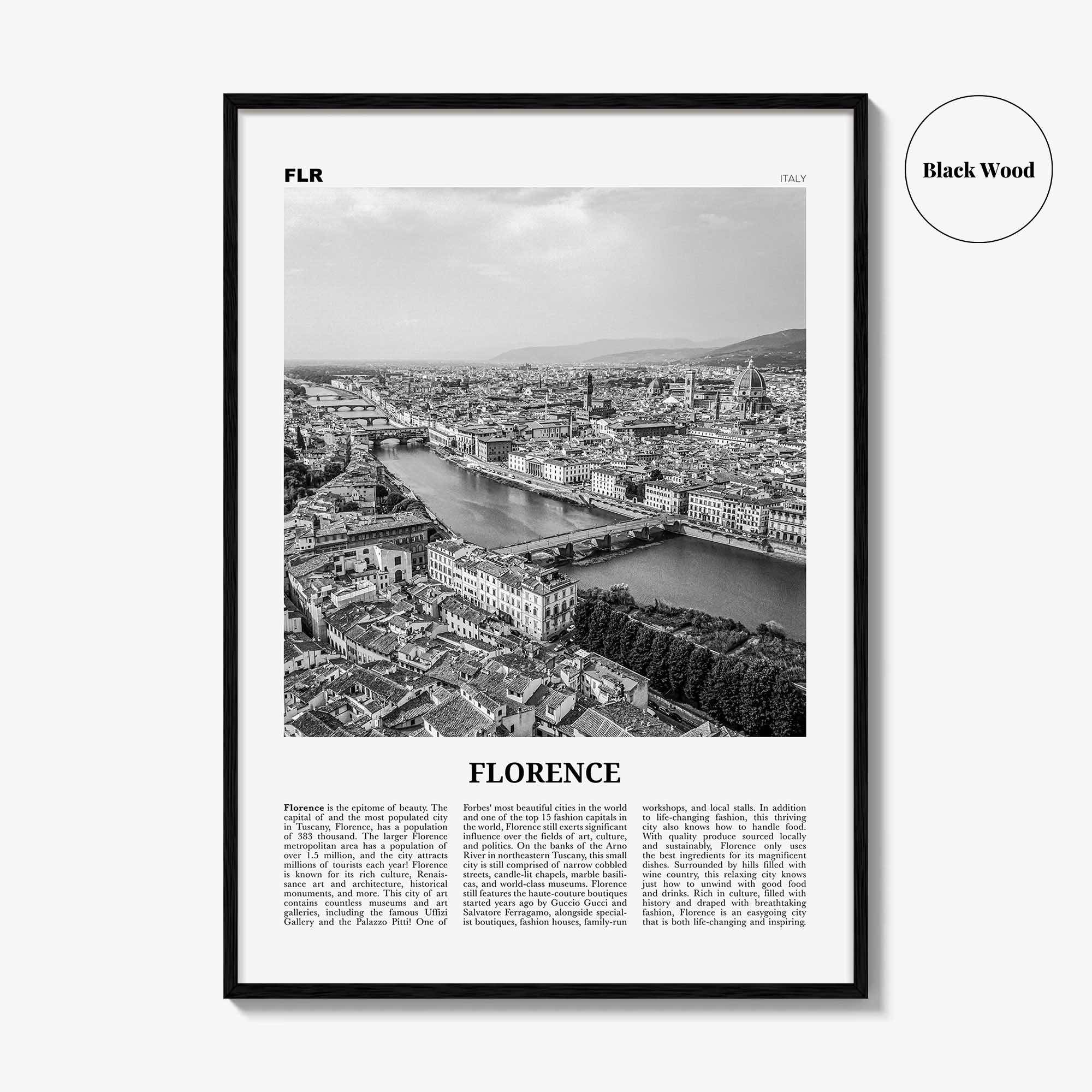 Florence Print Black and White No 2, Florence Wall Art, Florence Poster, Florence Photo, Florence Decor, Italy, Firenze, Tuscany, Italia