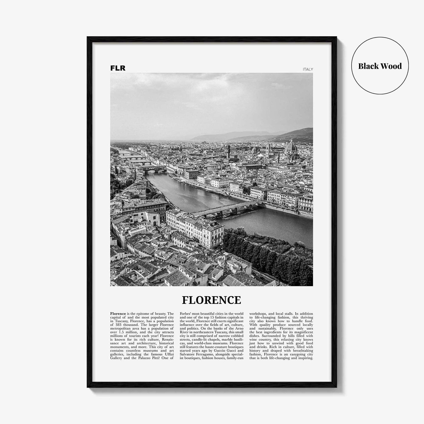 Florence Print Black and White No 2, Florence Wall Art, Florence Poster, Florence Photo, Florence Decor, Italy, Firenze, Tuscany, Italia