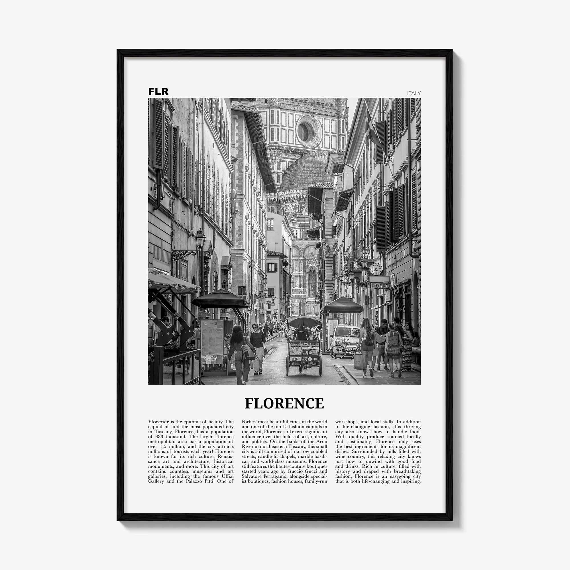 Florence Print Black and White No 3, Florence Wall Art, Florence Poster, Florence Photo, Florence Decor, Italy, Firenze, Tuscany, Italia