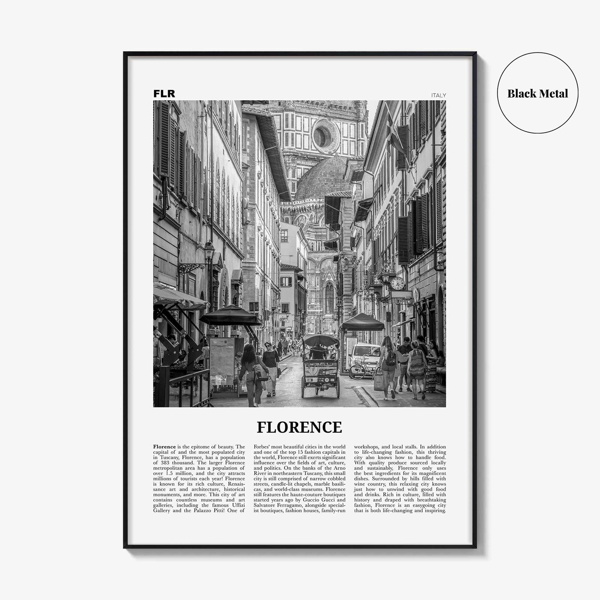 Florence Print Black and White No 3, Florence Wall Art, Florence Poster, Florence Photo, Florence Decor, Italy, Firenze, Tuscany, Italia