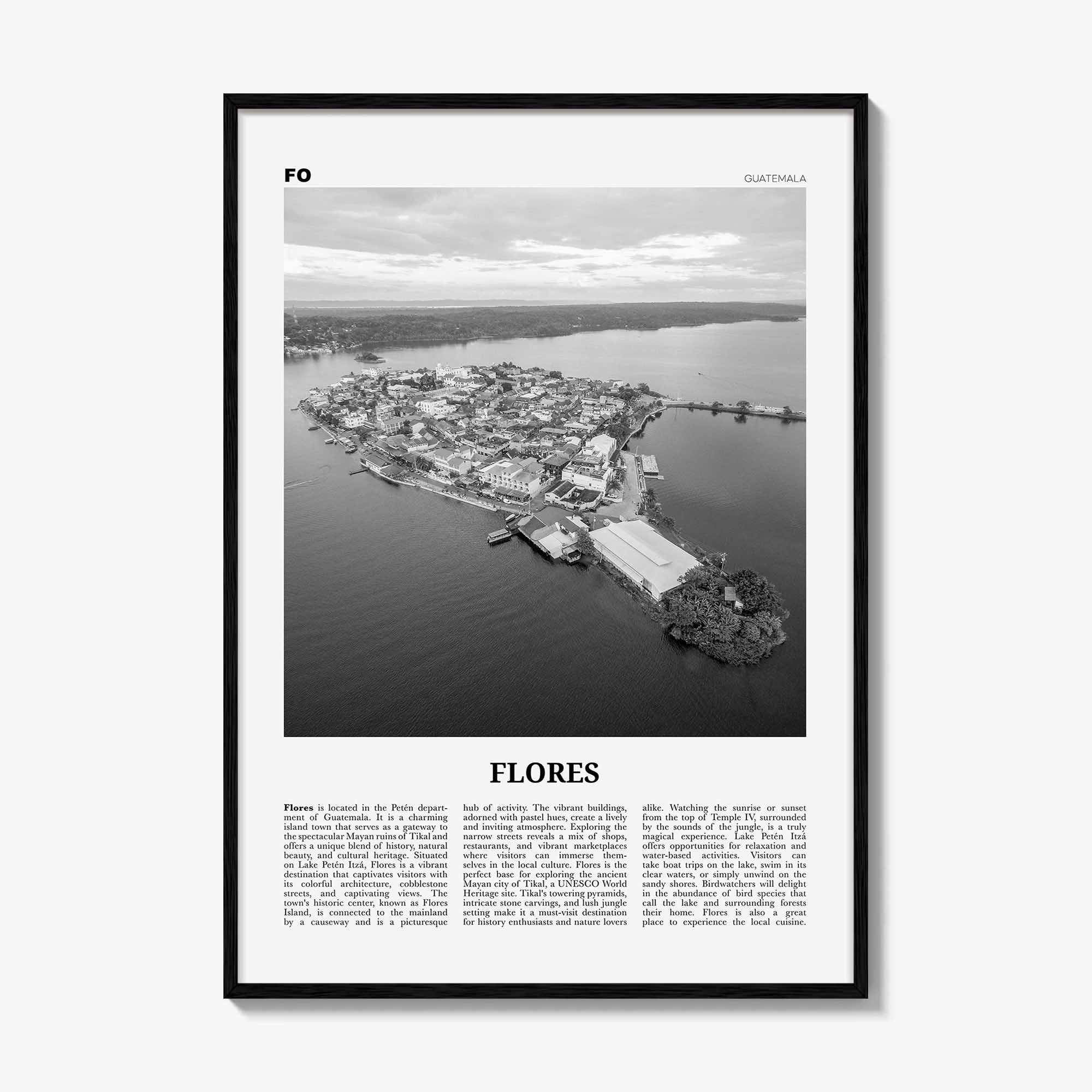 Flores Print Black and White, Flores Wall Art, Flores Poster, Flores Photo, Flores Wall Décor, Flores Map, Indonesia