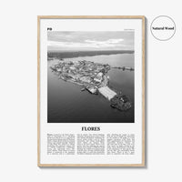 Flores Print Black and White, Flores Wall Art, Flores Poster, Flores Photo, Flores Wall Décor, Flores Map, Indonesia