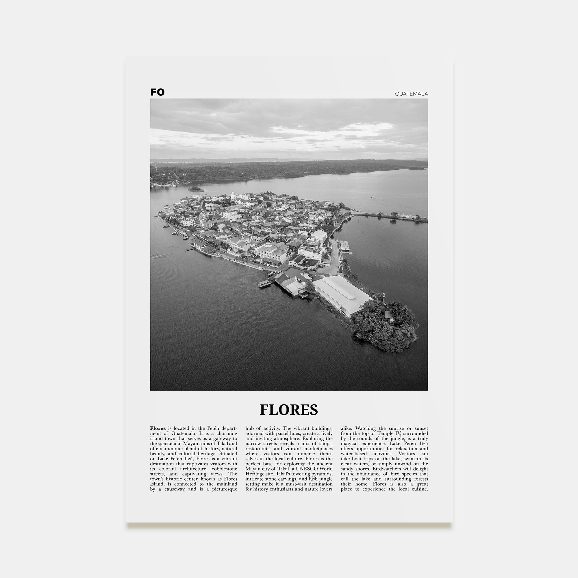 Flores Travel B&W Poster
