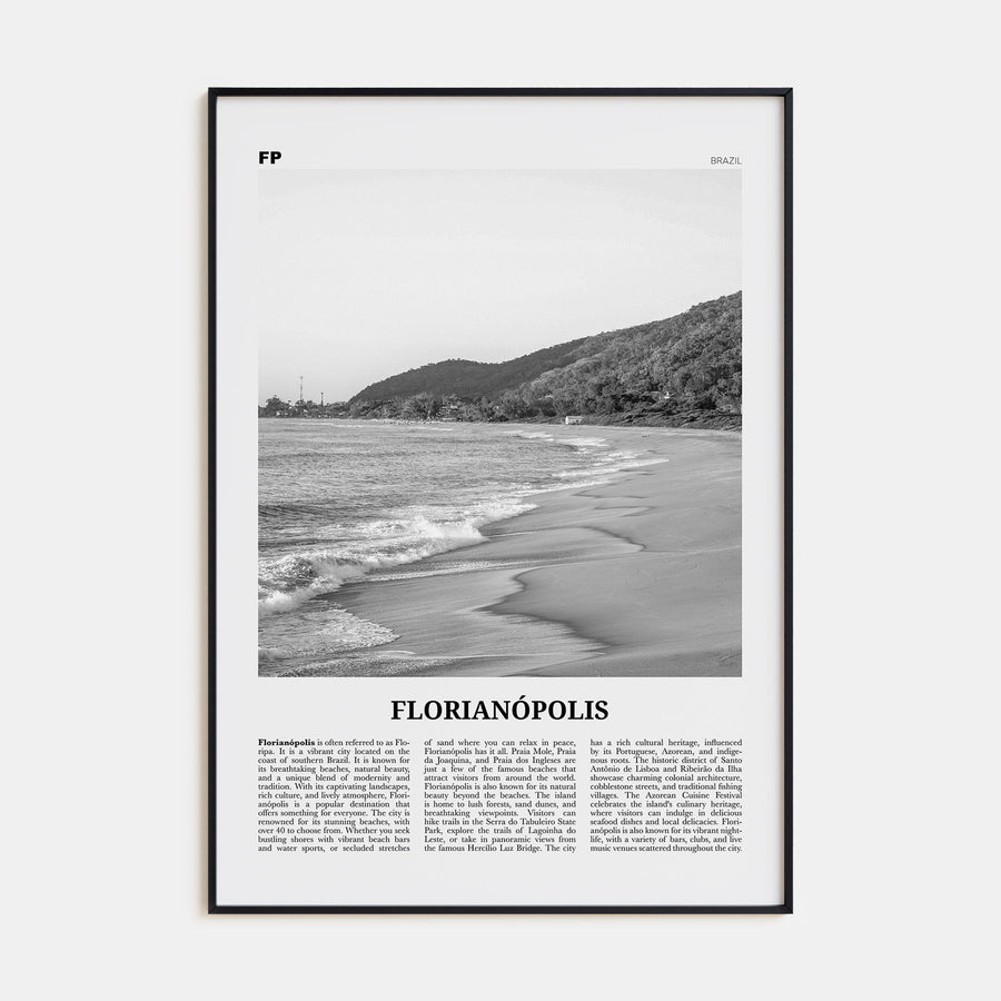 Florianópolis Travel B&W Poster