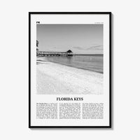 Florida Keys Print Black and White, Florida Keys Wall Art, Florida Keys Poster, Florida Keys Photo, Florida Keys Map, USA, United States