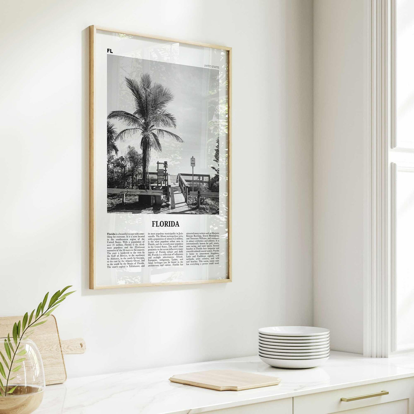 Florida Print Black and White No 1, Florida Wall Art, Florida Poster, Florida Photo, Florida Wall Decor, USA, United States, North America