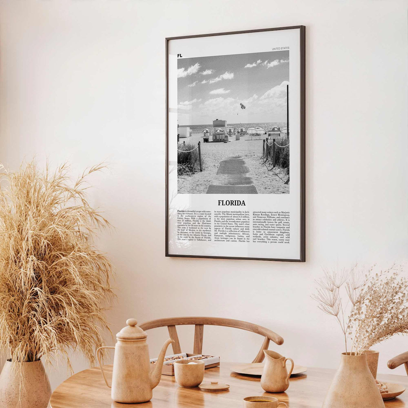 Florida Print Black and White No 2, Florida Wall Art, Florida Poster, Florida Photo, Florida Wall Decor, USA, United States, North America