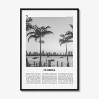 Florida Print Black and White No 3, Florida Wall Art, Florida Poster, Florida Photo, Florida Wall Decor, USA, United States