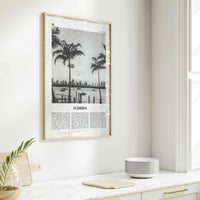 Florida Print Black and White No 3, Florida Wall Art, Florida Poster, Florida Photo, Florida Wall Decor, USA, United States
