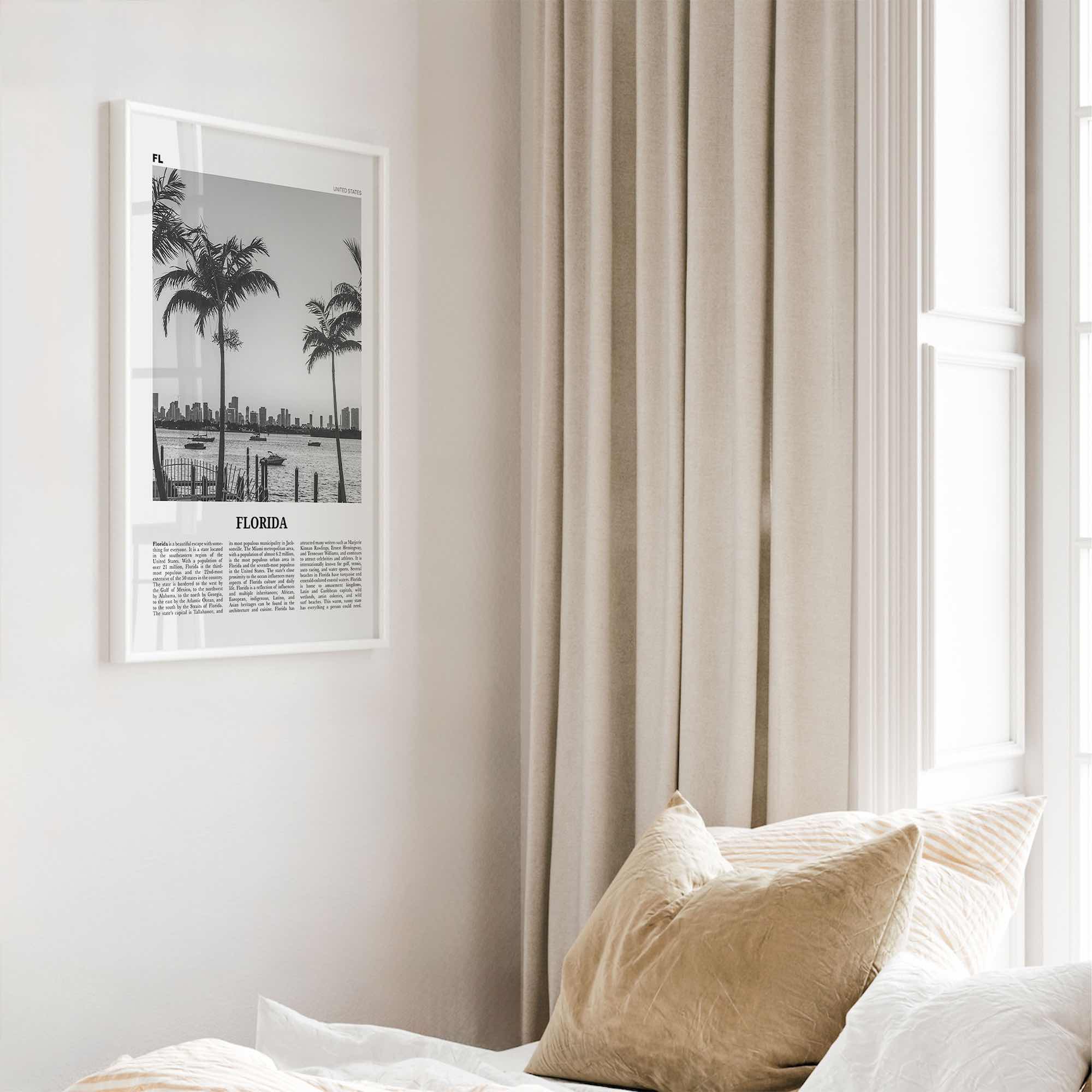 Florida Print Black and White No 3, Florida Wall Art, Florida Poster, Florida Photo, Florida Wall Decor, USA, United States