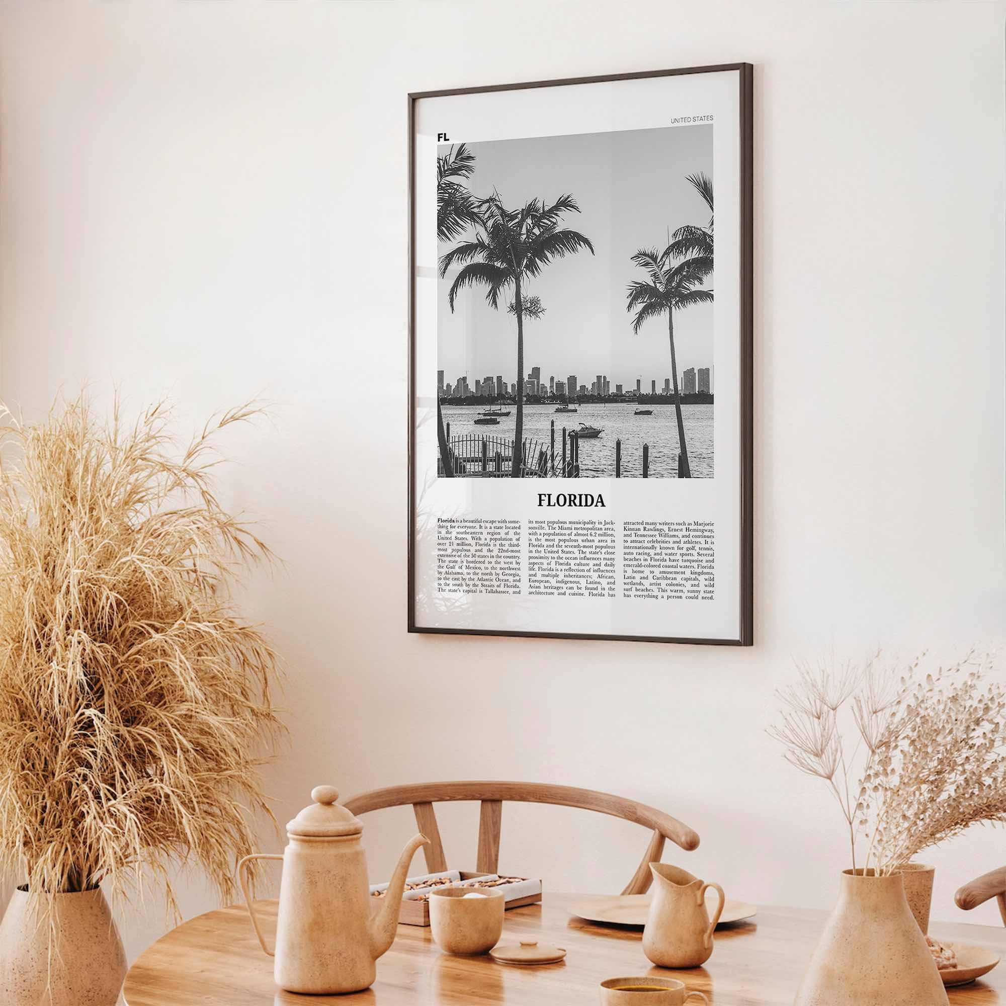 Florida Print Black and White No 3, Florida Wall Art, Florida Poster, Florida Photo, Florida Wall Decor, USA, United States