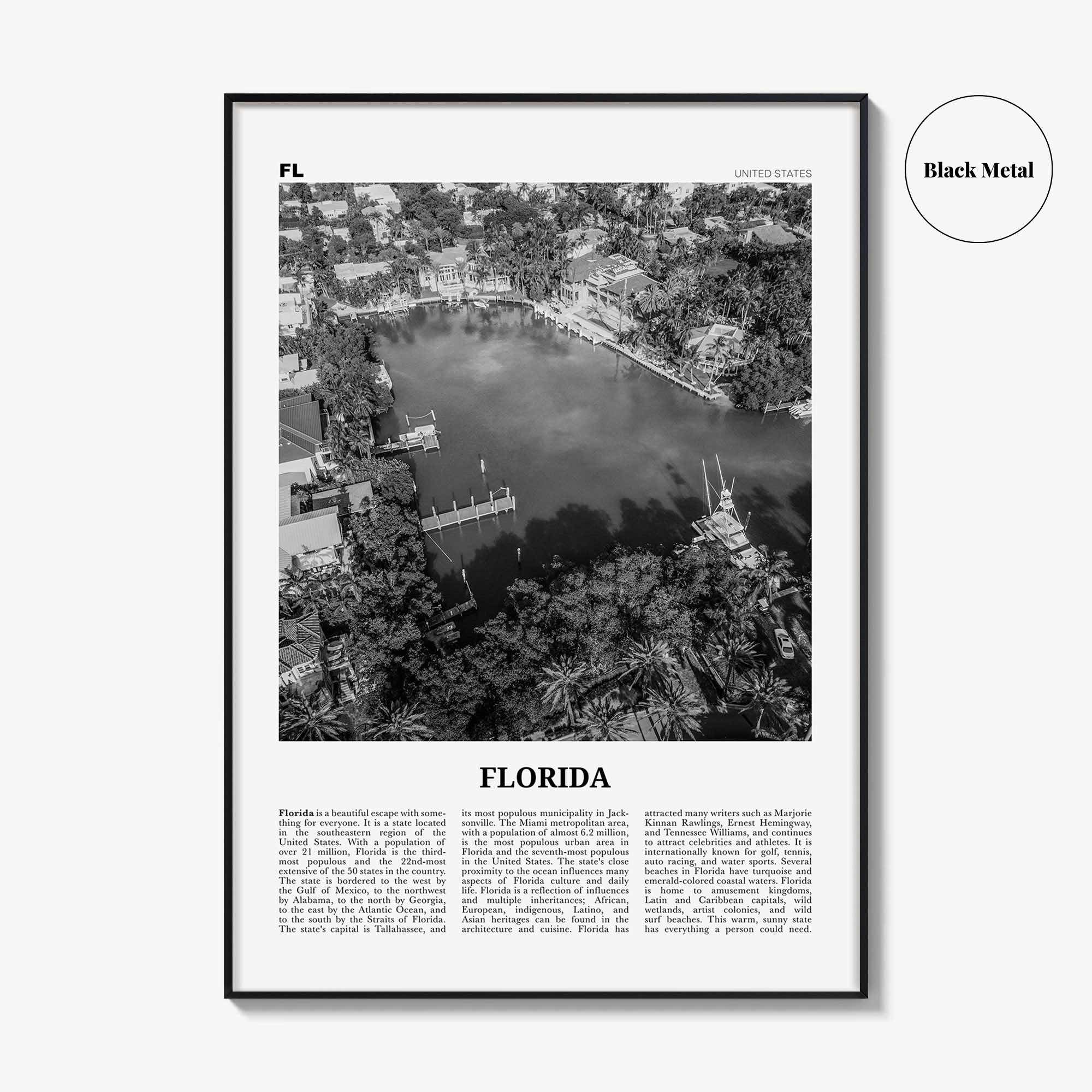 Florida Print Black and White No 4, Florida Wall Art, Florida Poster, Florida Photo, Florida Wall Decor, USA, United States, North America