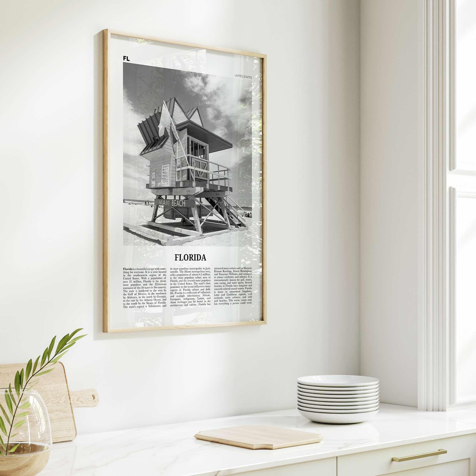 Florida Print Black and White No 5, Florida Wall Art, Florida Poster, Florida Photo, Florida Wall Decor, USA, United States