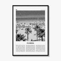 Florida Print Black and White No 7, Florida Wall Art, Florida Poster, Florida Photo, Florida Wall Décor, Florida Map, United States