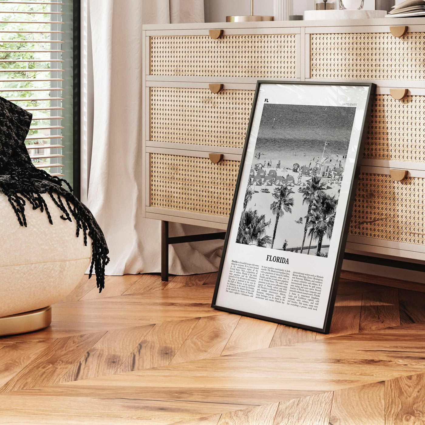 Florida Print Black and White No 7, Florida Wall Art, Florida Poster, Florida Photo, Florida Wall Décor, Florida Map, United States