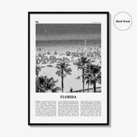 Florida Print Black and White No 7, Florida Wall Art, Florida Poster, Florida Photo, Florida Wall Décor, Florida Map, United States