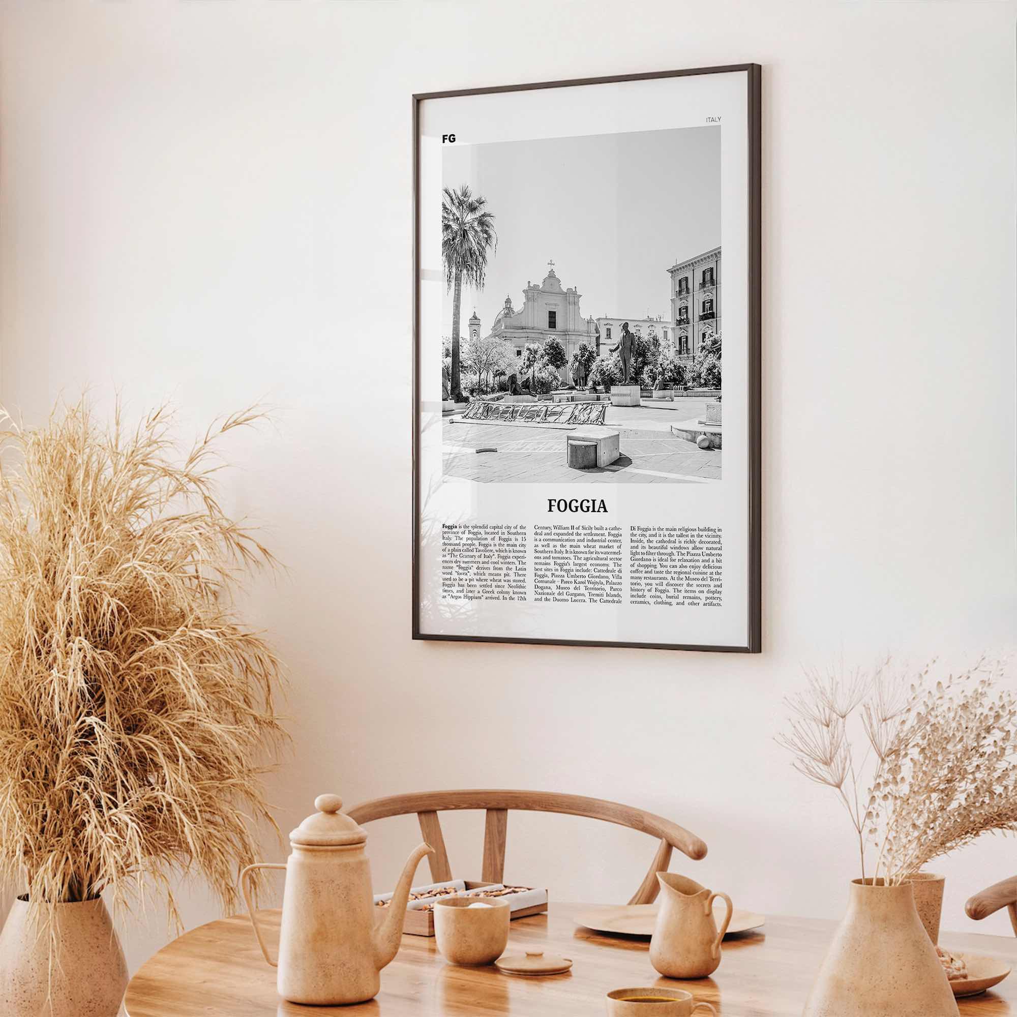 Foggia Print Black and White, Foggia Wall Art, Foggia Poster, Foggia Photo, Foggia Map, Foggia Wall Decor, Italy, Italia, Fògge, Apulia