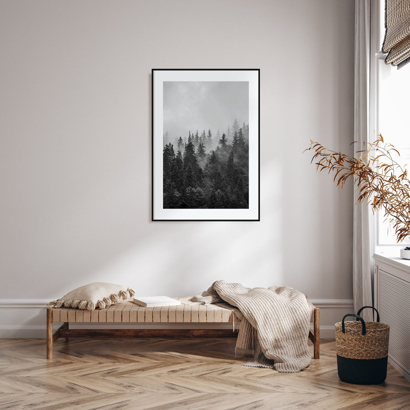Foggy Forest Photo B&W No 1 Poster