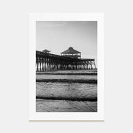 Folly Beach Photo B&W Poster