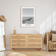 Folly Beach Portrait B&W Poster