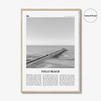 Folly Beach Print Black and White, Folly Beach Wall Art, Folly Beach Poster, Folly Beach Photo, Folly Beach Wall Décor, South Carolina, USA