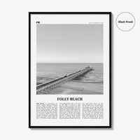 Folly Beach Print Black and White, Folly Beach Wall Art, Folly Beach Poster, Folly Beach Photo, Folly Beach Wall Décor, South Carolina, USA