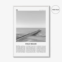 Folly Beach Print Black and White, Folly Beach Wall Art, Folly Beach Poster, Folly Beach Photo, Folly Beach Wall Décor, South Carolina, USA